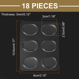 MECCANIXITY 18 Pcs Drum Dampeners Gel Pads Silicone Mute Pads Drum Silencers Drum Dampeners Moon Gels Clear 30x25x3mm for Drums Cymbals Tone Control