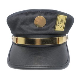 Shopular Jotaro - Gorra con diseño de estrella de metal platino con insignias doradas, disfraces de cosplay y anime, color negro A)