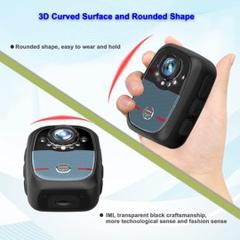 weyfinko W2 Body Worn Camera,64GB 1080P Body Mounted Camera with Audio&Video,Small Body Cam with Infrared Night Vision and 12 HR Battery Life Recording for Cycling、Meeting、Hiking、Home and Outdoor