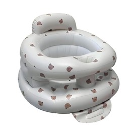 Inflatable Baby Seat for Babies 3-36 Months, Sit Up Floor Chair with Built-in Air Pump, Infant Support Seat for Sitting & Learning to Sit, Full Surround Design(Bear)