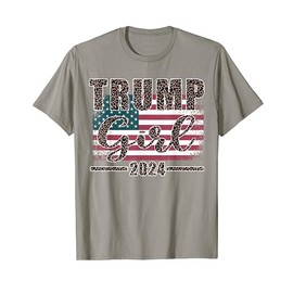 Trump Girl 2024 Pro Trump Supporter for Women Leopard Print T-Shirt
