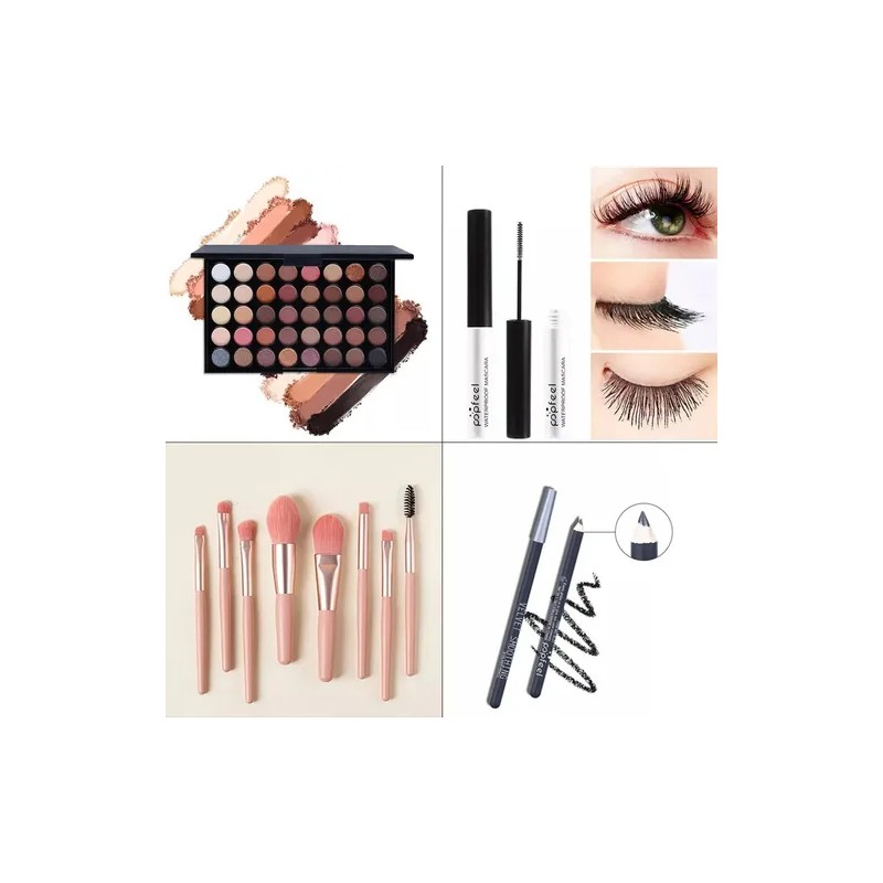 Paleta Sombras 40 Neutros+brochas Pinceles Maquillaje