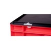 Euro Transport Stacking Box/Storage Container, Red, with Black Lid 400