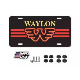 BLVD Waylon Jennings Classic Country Flying W License Plate Aluminum Gift Car Truck