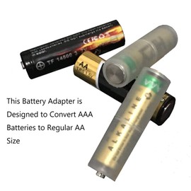 HOMEFUNTIME AAA to AA Battery Adapter Converter Transparent Battery Holder Cases Shell with Metal Contacts on Bottom(Clear Color, 24 Packs)