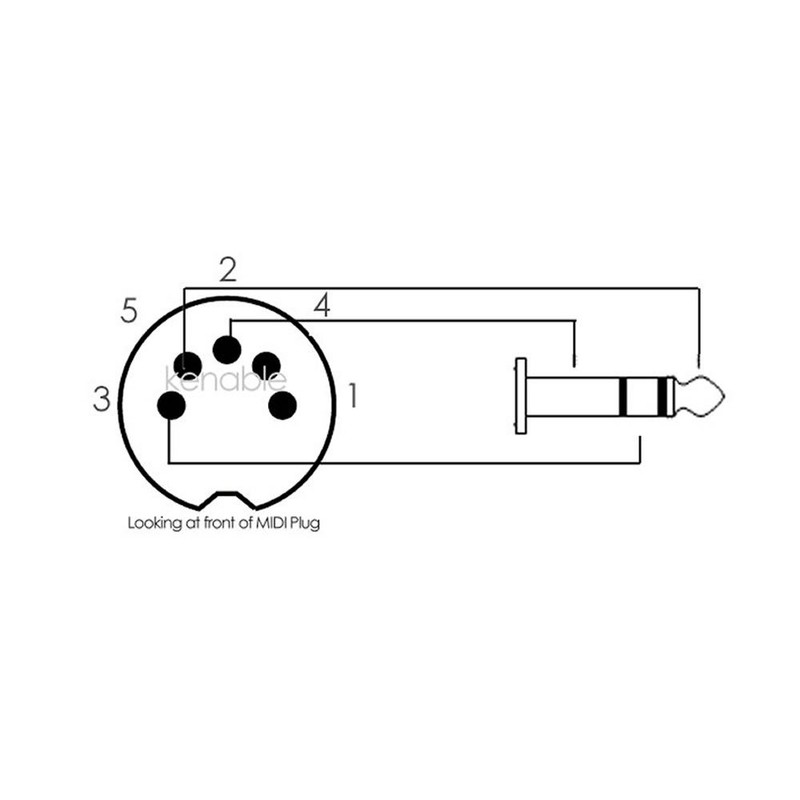 kenable 5 Pin Din Plug To 3.5mm Jack Stereo Plug