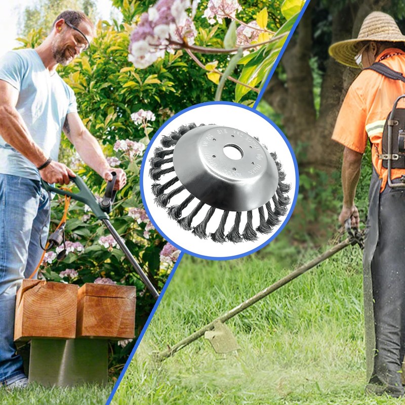 NeJesZoe 8 Inch Steel Wire Weed Wheel Brush Cutter Trimmer