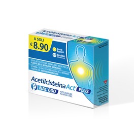Acetilcisteina ACT 600 PLUS, Integratore Alimentare per Supportare la Salute Respiratoria con N-Acetilcisteina, Bromelina, Vitamina C, Zinco e Malva - Confezione da 12 Bustine Effervescenti
