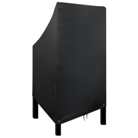 RosieLily Patio Chair Covers High Back Outdoor Chair Cover Waterproof Stackable Outdoor Bar Stool Cover Heavy Duty Patio Furniture Covers Outside Chair Covers, 1 Pack-Black, 25.2"W x 25.2"D x 47.24"H