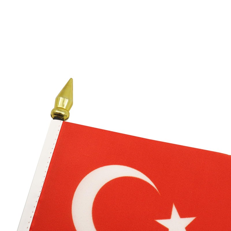 Turkey Table Flag 4'' x 6'' - Turkish Desk Flag