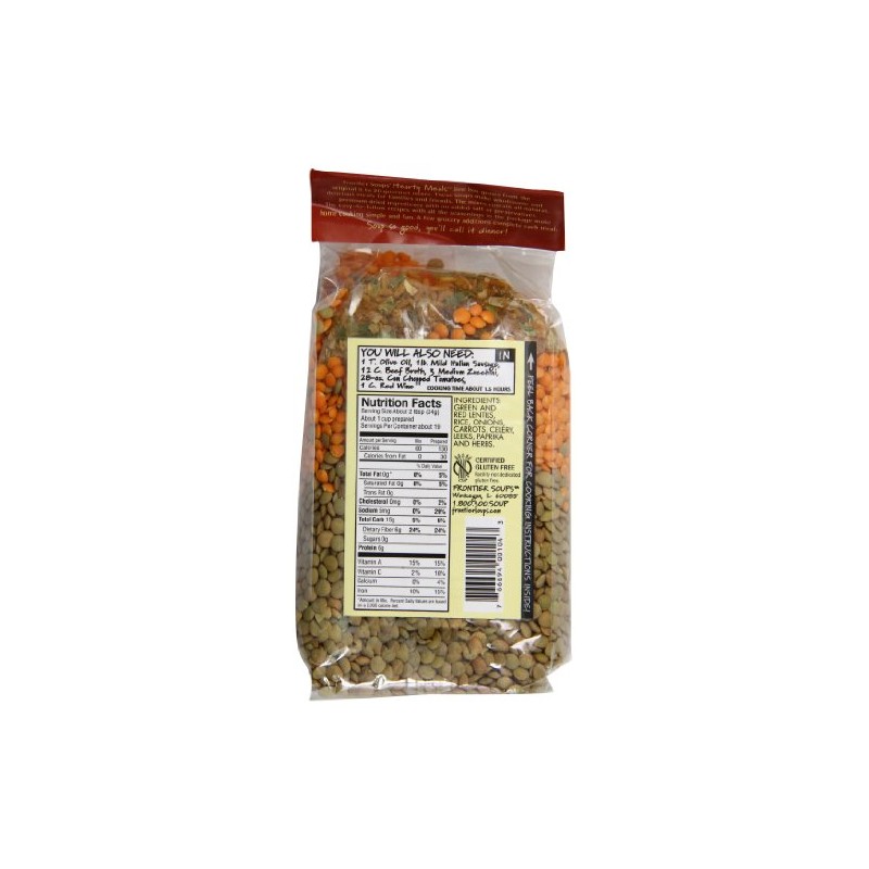 Frontier Soups Hearty Meals Indiana Harvest Sausage Lentil Soup Mix,