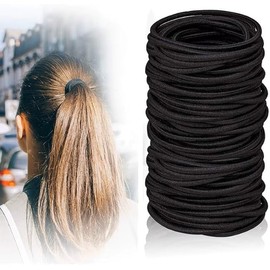 Hair Bands for Women & Girls – Braided Hair Elastic Band – All Hair Types – 4MM (Black, Pack of 100)