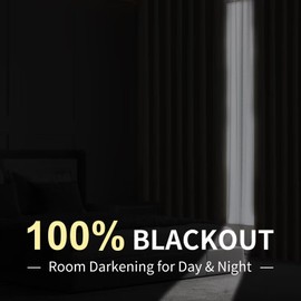 CUCRAF Natural Linen 100% Blackout Curtains 84 Inch Length 2 Panels Set, Back Tab and Rod Pocket Curtain for Living Room Bedroom, Room Darkening Window Drapes Thermal Insulated, (52x84 inch, Linen)