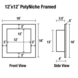 Smithson Company PolyNiche Foam Shower Niche - EPS Waterproof 12"x12" - Shampoo Soap Shelf Tile