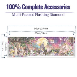 YALKIN 5D Diamond Painting Kits for Adults, Large Diamond Art Kits Full Round Drill Big Diamond Painting Kit for Beginners, DIY Picture Art for Home Wall Decor 12x35in/30x90CM