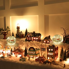 Glass Christmas Lamp - 5.5 Inch Battery Operated Glass Globe Lamp with Santa Claus, Reindeer, and Christmas Tree - Perfect Christmas Lights for House, Indoor Décor, and Table Decoration