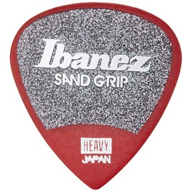 IBANEZ Grip Wizard Series Sand Grip Heavy Flat Pick - Red Pack of 6 (PPA16HSG-RD)