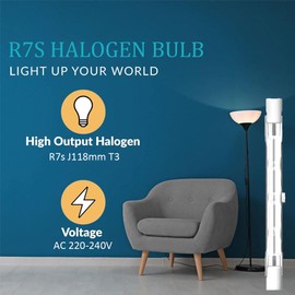 KINGYEENUO Pack of 6 230 W R7s 118 mm Halogen Bulb, R7S Linear Halogen Floodlight, Warm White, 2700 K, 2100 lm, 230 V, J118 Double Ended Safety Bulb, 118 mm Length, Dimmable