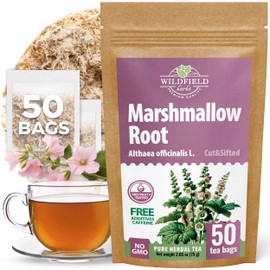 50 Bags Dried Marshmallow Root Tea Marshmallow Root Herb Herbal Tea (Althaea Officinalis) - 50 Count Bags Cut Sifted Herb Raíz De Malvavisco