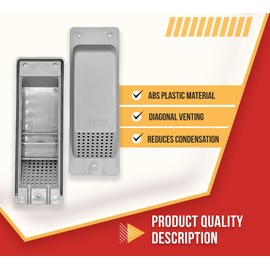 Mytee Products (8 Pack) Shipping Container Air Vent, Cross Flow Ventilation - Light Grey