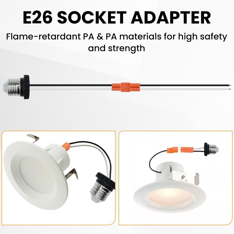 DALQUIS 3 Pcs E26 Socket Adapter, Medium Base Male Screw