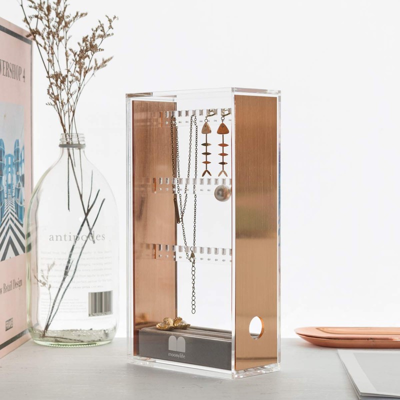 Moosy Life ML01 Moonlight Pink Gold Acrylic Earring Stand, Earring