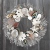 ANDALUCA Summer Seashell 20in Coastal Wreath Natural Abalone, Sand Dollar,