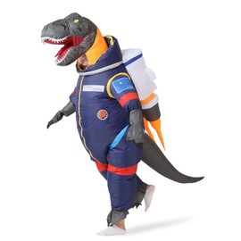 GOPRIME Dinosaur Astronaut Inflatable Costume, Spacesuit T Rex Costume, Adult Size (Blue Suit)