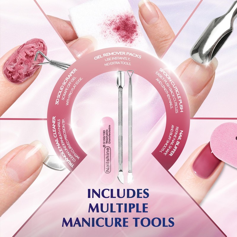 Gel Nail Polish Remover Kit -Quick&Easy Gel Polish Remover,0.5Fl Oz