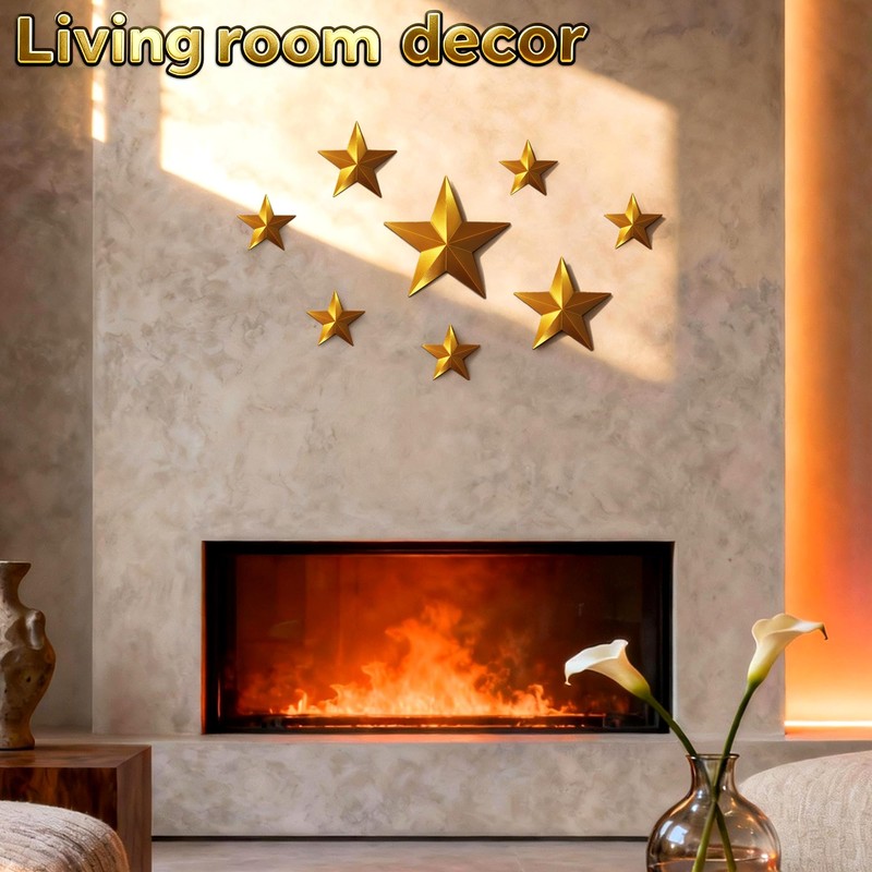SFNN 8 Pcs Star Wall Decor Modern Celestial Home Decor,Retro