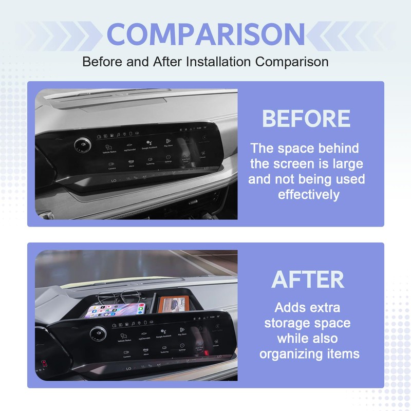 RUNROAD Dashboard Storage Organizer Tray Compatible with 2025 2026 Chevy