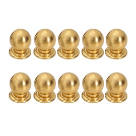 RESFNSE 10 Pcs Modern Gold Aluminum Alloy Round Cabinet Knobs for Kitchen, Bathroom, Bedroom & Living Room Cupboards & Dressers