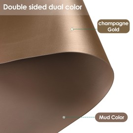 Zinkooat Leather Table Cover,1.8mm Thick,24x48 Inch Desk Cover,Large Desk Mat,Table Protector,Table Cover Protector,Desk Protector,Table Pad(Mud Color+Champagne Gold,24x48)