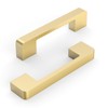 KNOKLOCK 10 Pack 3.75 Inch(96mm) Kitchen Cabinet Handles Brushed Gold