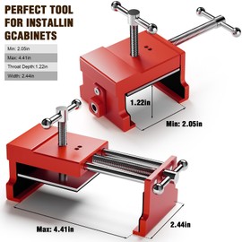 2-Pack Cabinet Clamps for Installing Cabinets, Face Frame Clamps Cabinet Installation Tools, Aluminum Alloy Cabinetry Claw w/Two Side Screws and Alignment Plate (Red 2Pack)