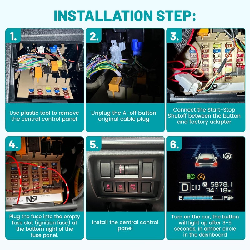 NuIth Auto Start Stop Deactivating Wire Harness for 2019-2023 Subaru
