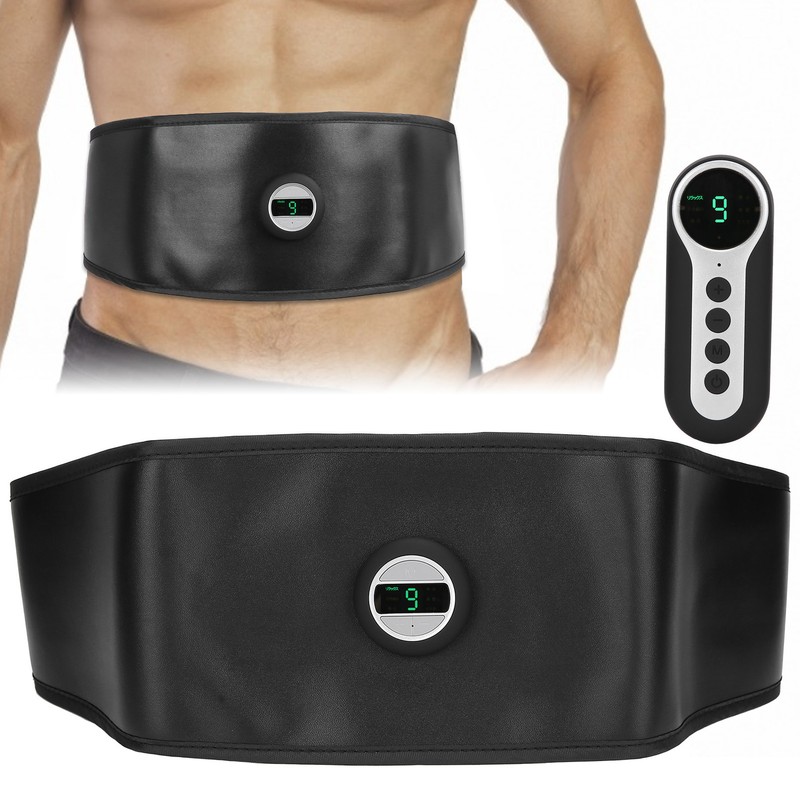 Smart Abdominal Muscle Trainer TENS PU Leather Slimming Belt Rechargeable