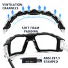 UKNOW Safety Glasses - Anti Fog Wraparound Lenses - Removable