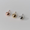 Gold&Deer 14K Goldfield Mini Simple Half Ball Earrings White Gold