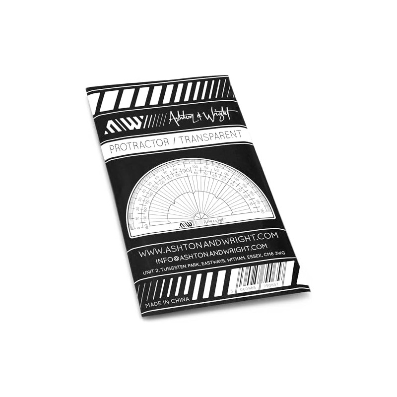 Ashton and Wright - 180 Degree Protractor - 10cm -