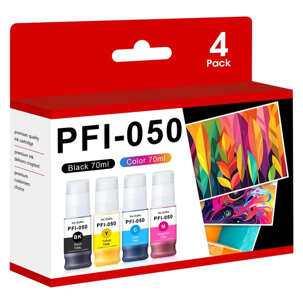 PFI-050 PFI 050 Pigment Ink Bottles Refill Set Replacement for