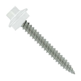 Fasteners Plus ST Fastening SS Woodbinder Metal-to-Wood #10 x 1-1/2" Bright White Screws with EPDM Rubber Washer, 250-Count - Designed for Metal Roofing and Siding Panels