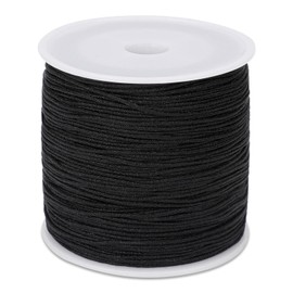 KALIONE 100 Yards Nylon String, Black Beading String, Black Necklace Cord, 1mm Thread String for Bracelet Making, Bracelet String for Bracelet Necklace Jewelry Lanyard Crafts DIY Making Supplies