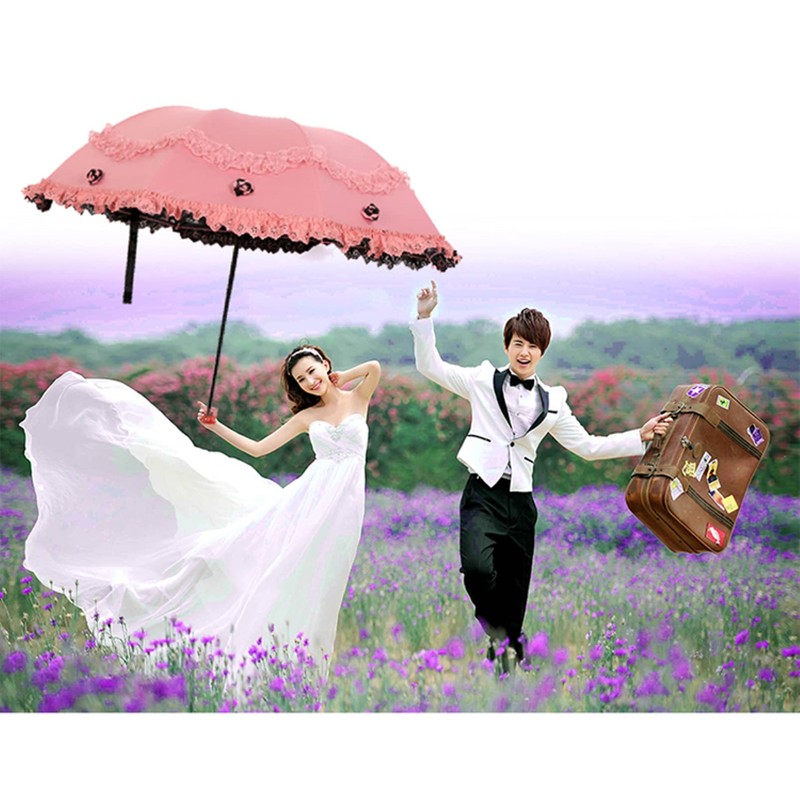 Honeystore Princess Lace Ultraviolet-Proof Folding Umbrella Anti-uv Dome Parasol Style