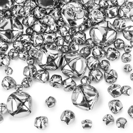 VGOODALL 250PCS Jingle Bells Bulk, Assorted Sizes Craft Bells for Crafts DIY Projects Home Decor, Silver