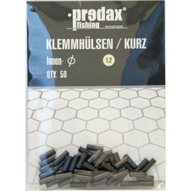 Predax Clamping Sleeves – 50 Crimp Sleeves for Steel Leaders, Diameter/Length: 1.2 mm/Short Version