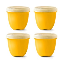Preserve Mini Food Storage, Yellow, 8 oz., Set of 4