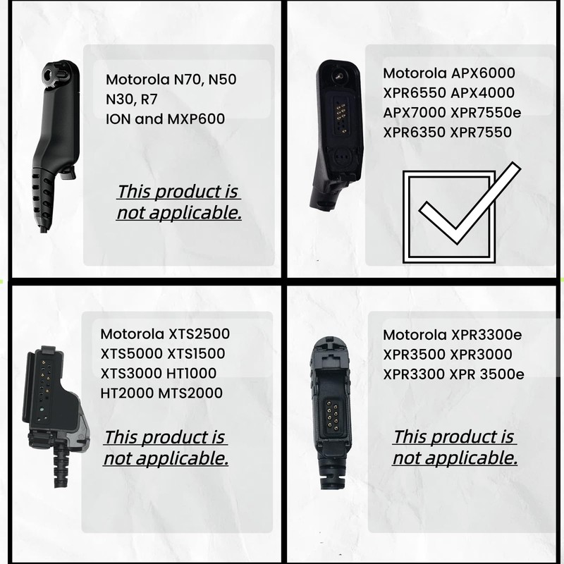 Sarcia APX6000 Earpiece with Mic Earhook Surveillance Headset Compatible with