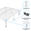 ROIL 18 Inch White Full Size Bed Frame with Rounded