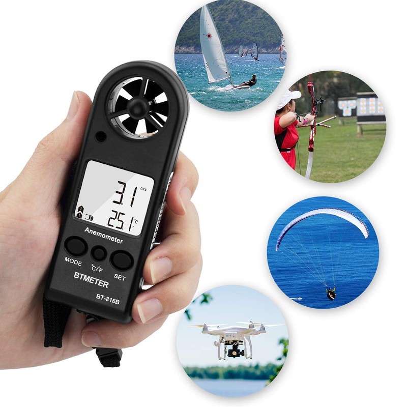 Anemometer Handheld - BTMETER Digital Wind Speed Meter Gauge with